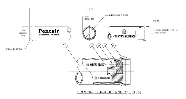 Design Membrane Housing FRP 2,5 Inch End Port