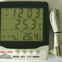 Indoor/Outdoor Thermometer Hygro and Clock AT-303C