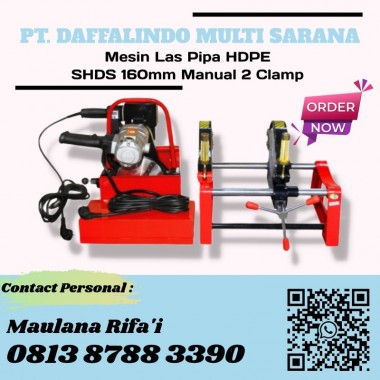 Mesin Penyambung Pipa HDPE SHDS 160mm Manual 2 Clamp - Mesin Las Pipa HDPE 1,5 inch sampai 6 inch