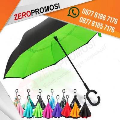 Promosi Payung Terbalik 2 Lapis Kain Gagang C Reverse Umbrella